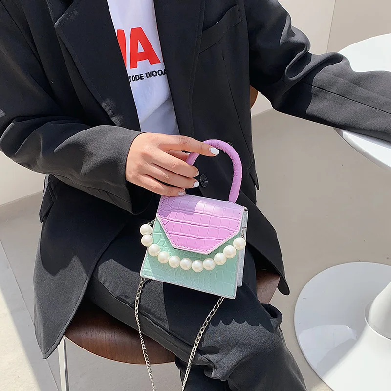 Дешевая женская сумка с жемчугом новинка 2021 модная текстурная Ретро