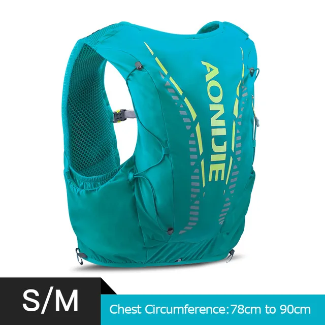 Turquoise SM AONIJIE 12L гидратационный рюкзак для мужчин и женщин, расширенный жилет для бега, сумка для спорта на открытом воздухе, пеших прогулок, марафона, велоспорта - Цвет: Turquoise SM