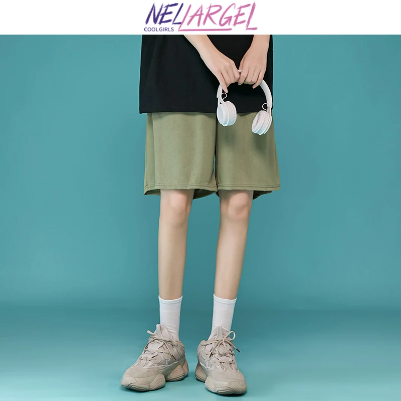 

NELLARGEL Women Harajuku Sweat Baggy Shorts 2022 Summer Female Causal Fashion Y2k Shorts Girl Korean Style Kawaii Vintage Shorts