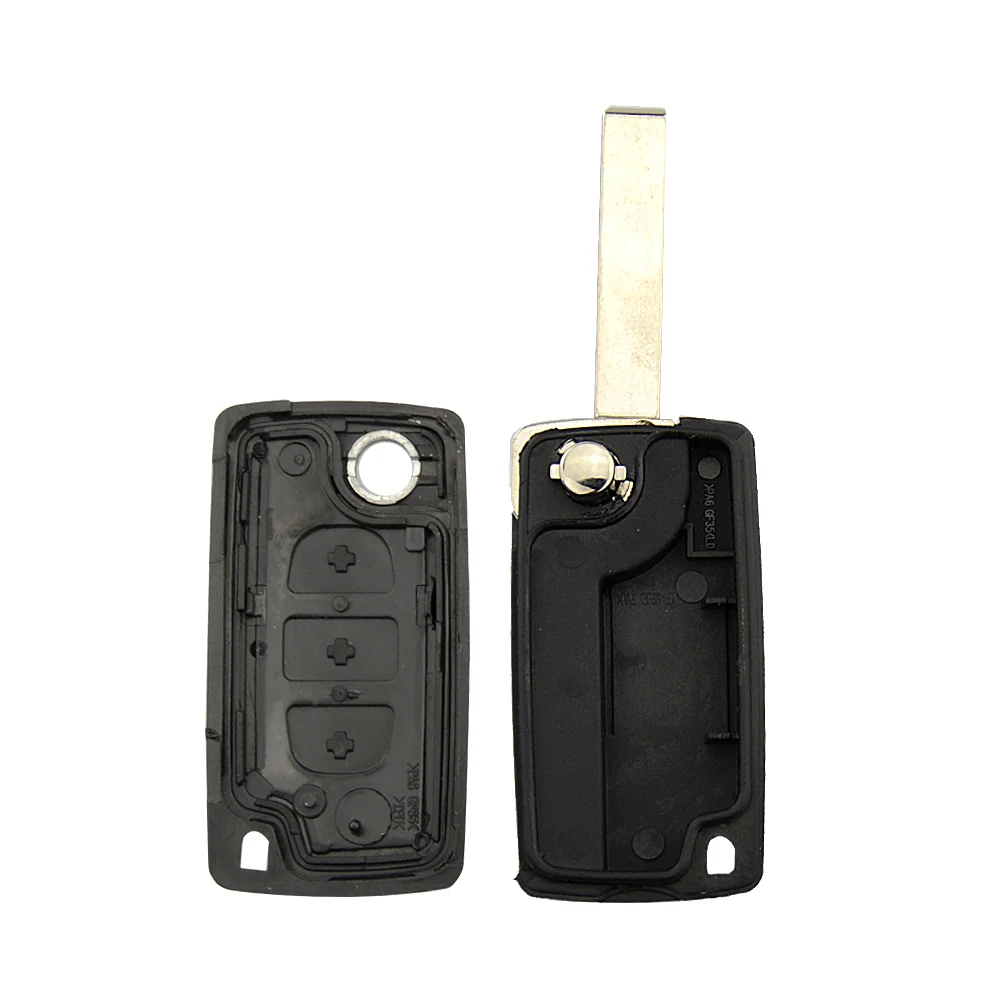 OkeyTech для peugeot 407 308 307 208 207 партнер дистанционного Флип складной 3 кнопки CE0523 VA2 HU83 лезвие 433 МГц ID46 PCF7941 чип