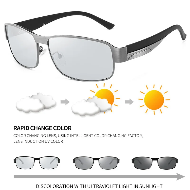 

MIZHO 2022 New All-weather Light Photochromic Sunglasses Men Polarized Night Vision Glasses Driver For Women Eyewar
