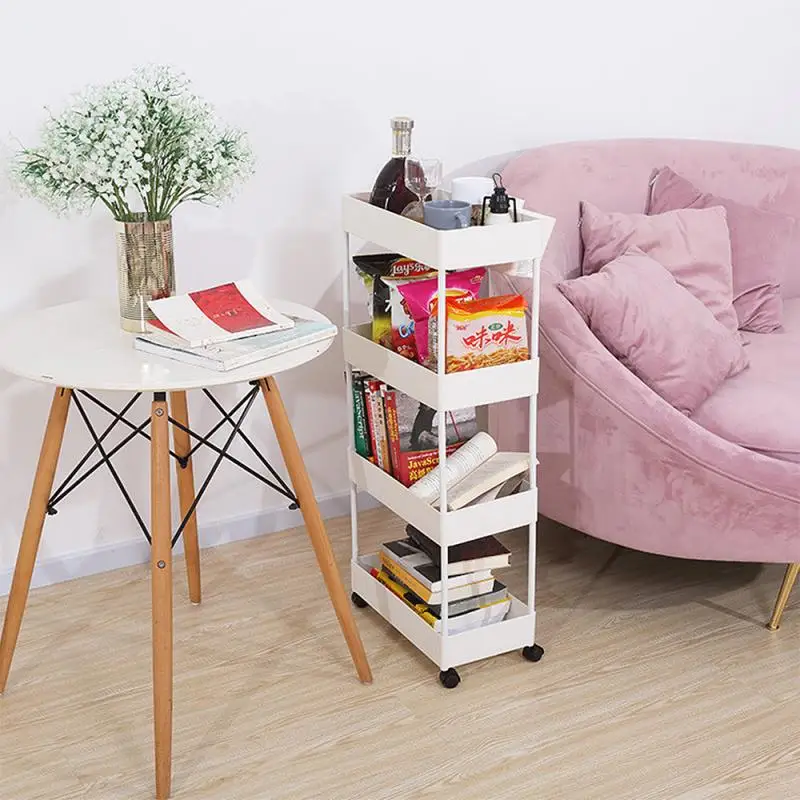 Movable Dining 4 Layer Tea Cart Small Living Room Side Cabinet Beauty Salon Trolley Kitchen Shelf Accessories HWC | Дом и сад
