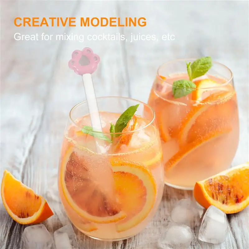 Палочка мешалка круглая стеклянная в форме сакуры для домашнего размешивания