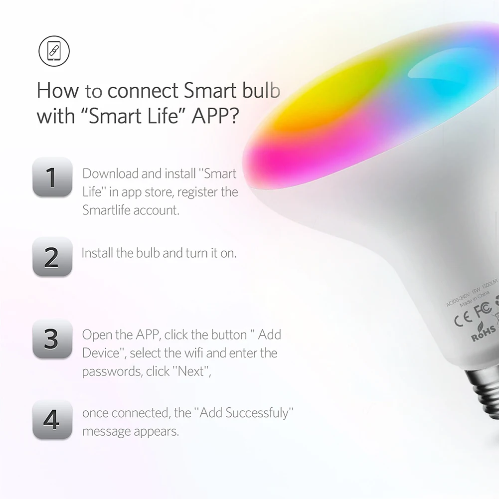 YOSYN E27 Smart Светодиодный лампочки Wi-Fi 13 Вт RGB Красочная Светодиодная лампа с регулировкой многоцветный Wake-Up светодиодный свет смарт-лампа Alexa Google Home