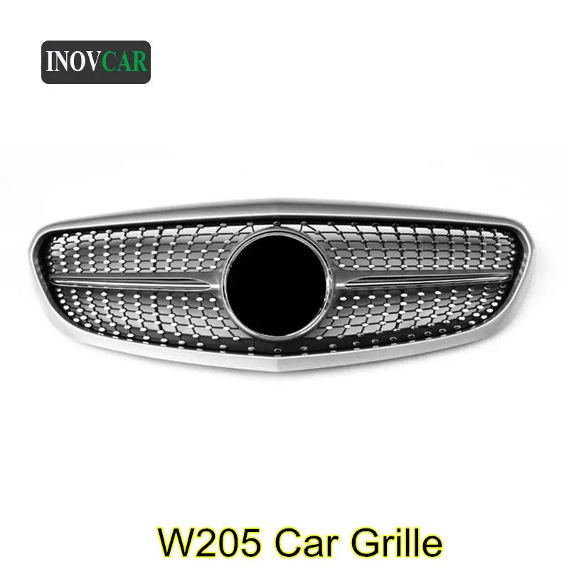 

Передняя решетка для BENZ C Class W205 C160 C180 C200 2015-2018, Серебристая передняя Верхняя решетка, автомобильные аксессуары