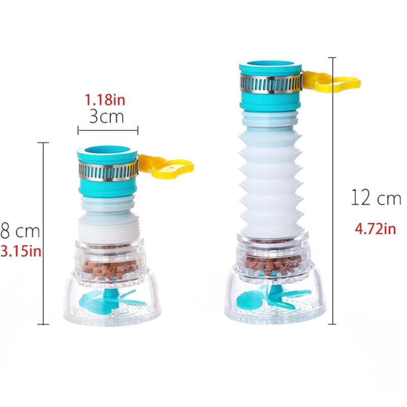

360 Adjustable Flexible Kitchen Faucet Tap Extender Splash-Waterproof Outlet Filter Head Water Saving Sprayer Filter Diffuser
