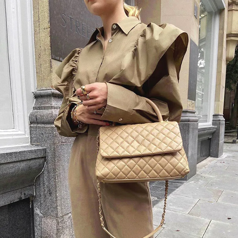 

2020 Elegant Casual Ruffles Women Shirts Long Sleeve Women Blouses Solid Turn-down Collar