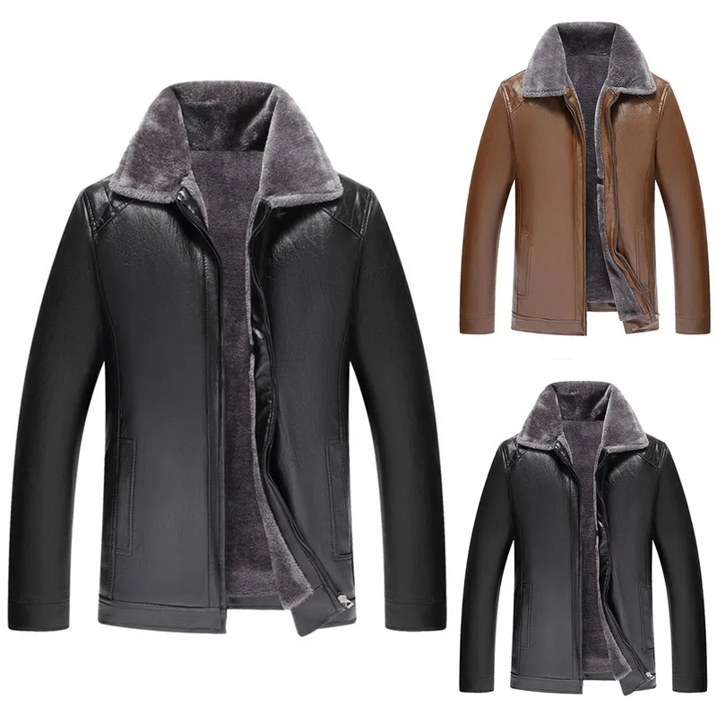 Shujin мужская повседневная стильная застежка молния теплый меховой воротник