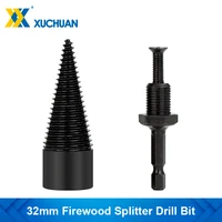 firewood splitter drill bit 32mm wood splitter drill bit hex shank wood cone reamer punch for woodworking tools