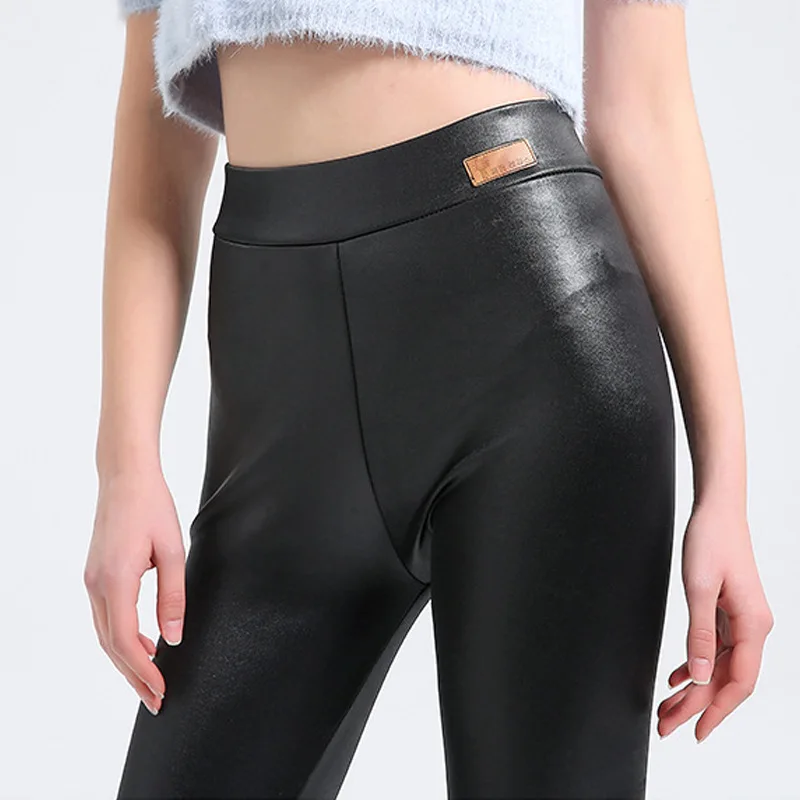 Большие размеры женские осенние обтягивающие брюки карандаш черные с высокой