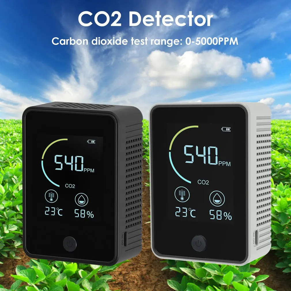 

Indoor Air Quality Monitor LED Digital C02 Air Quality Meters Real Time TFT Intelligent Air Quality Sensor Tester Co2 Detector