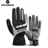 rockbros cycling gloves windproof waterproof sbr shckproof touch screen keep warm bicycle motorcycle ride gloves
