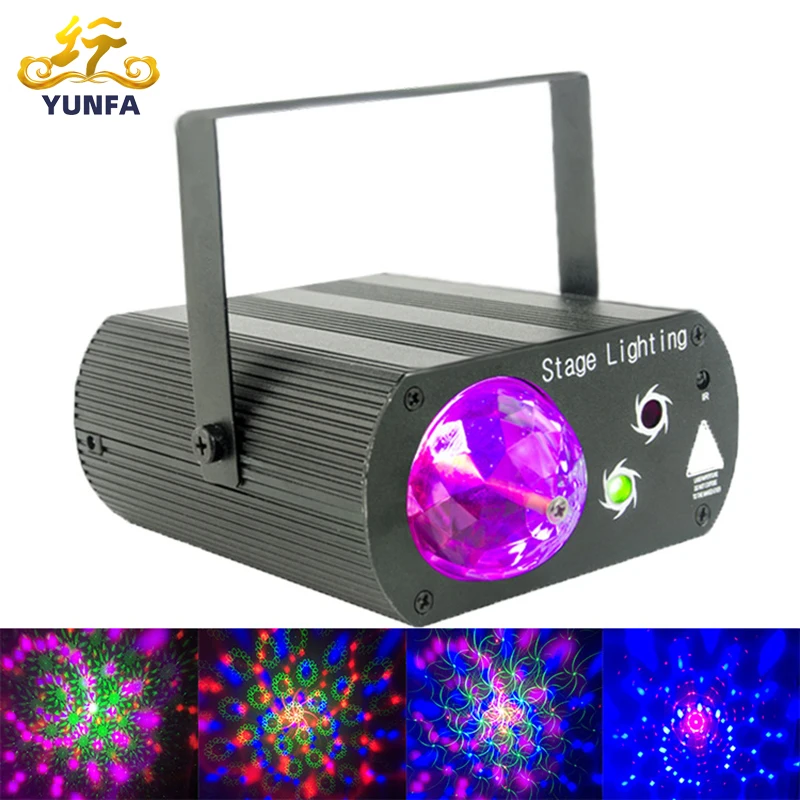 

Новый светодиодный волшебный шар, сценический лазерный светильник с несколькими узорами, голосовое управление, для диджеев, дома, KTV, комнат...