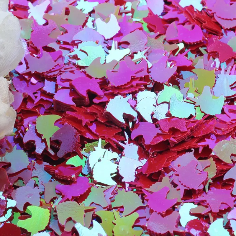 Блестящие пайетки из ПВХ в виде единорога разных цветов 8*12 мм швейная Женская