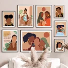 Абстрактная девушка черная кожа цветок Африка современное искусство холст живопись скандинавские плакаты и принты настенные картины для гостиной Декор