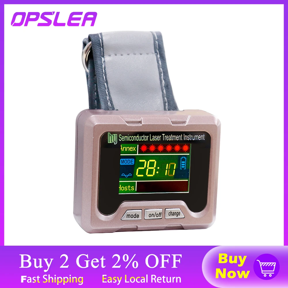 

650nm diode Laser Therapy Watch LLLT For Diabetes Rhinitis Cholesterol Hypertension Cerebral Thrombosis Physiotherapy Apparatus
