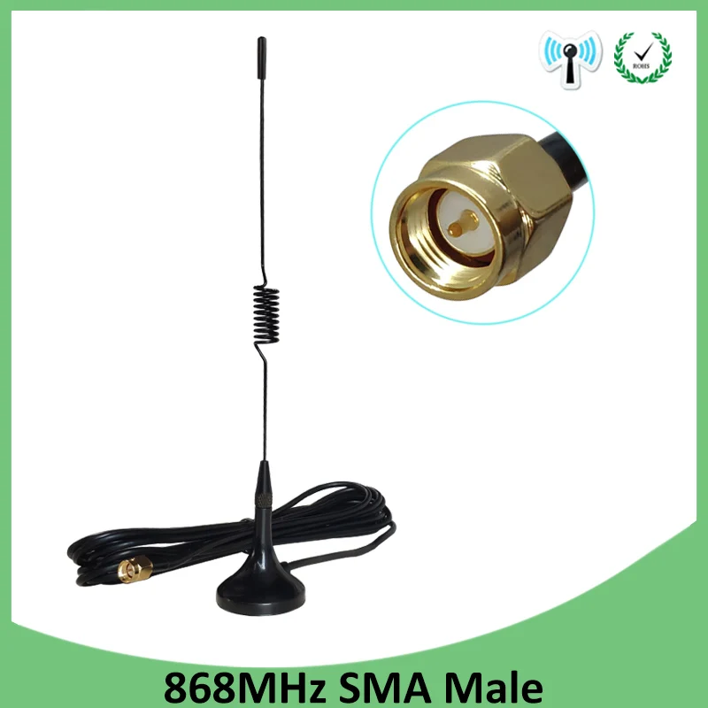 2 шт. 868 МГц 915 МГц антенна SMA разъем 868 дБи с высоким коэффициентом усиления беспроводной модуль антенна присоска 3 м кабель 915 м
