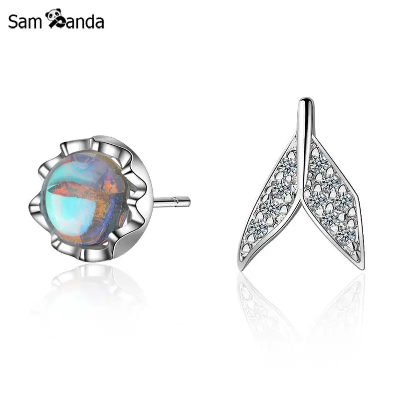 Асимметричные серьги гвоздики Sampanda с посеребренным хвостом модное Ювелирное