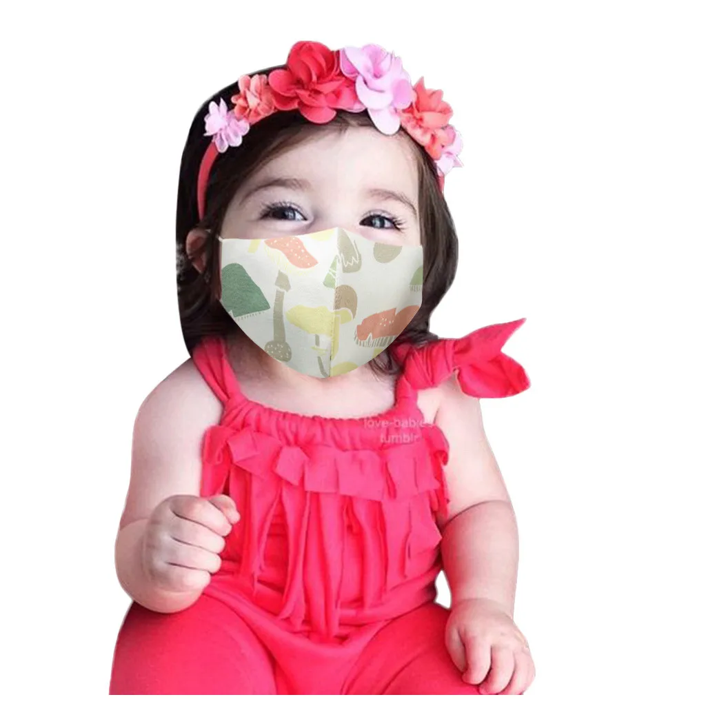 Детская маска моющиеся многоразовые маски для лица с мультяшным принтом