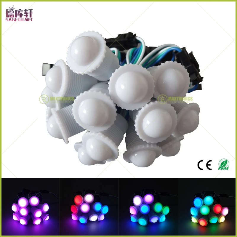 Прозрачная/молочная крышка WS2811 IC диаметром 16 мм DC5V 5050 RGB 1 Светодиодная Пиксельная
