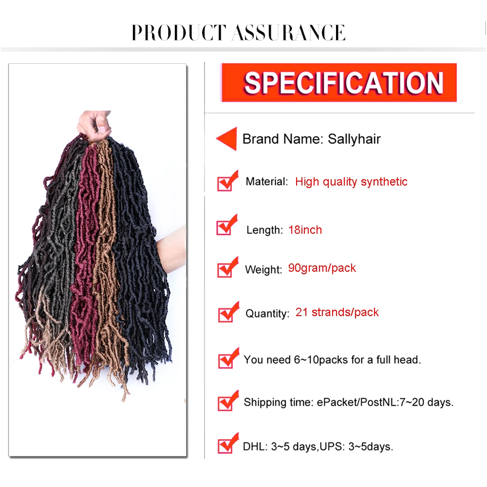 Sallyhair мягкий страшный Бобби Босс Nu Locs вязаные волосы 21 пряди/упаковка Омбре