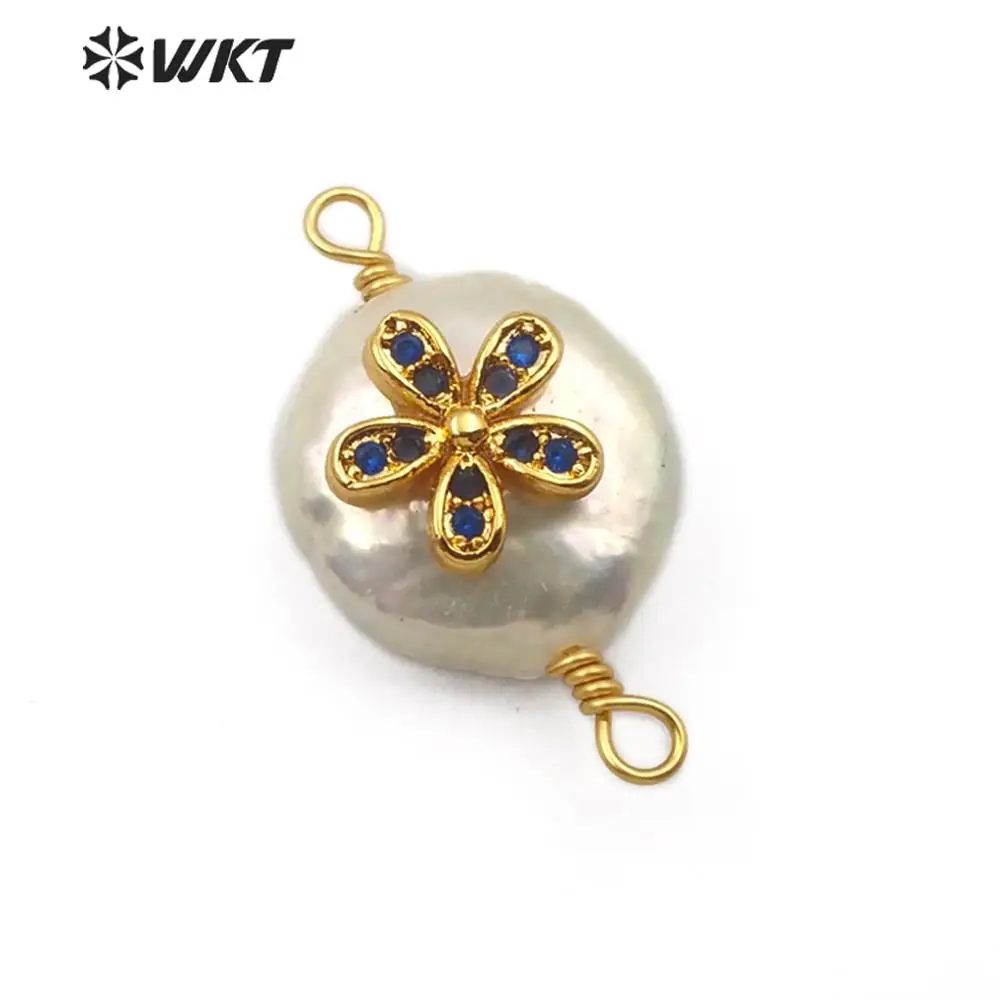 WT MC275 Декор цветок инкрустация кубическим цирконием разъем натуральный