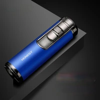 four straight into the lighter creative mens blue flame windproof cigarette lighter high firepower cigar lighter smoking gifts