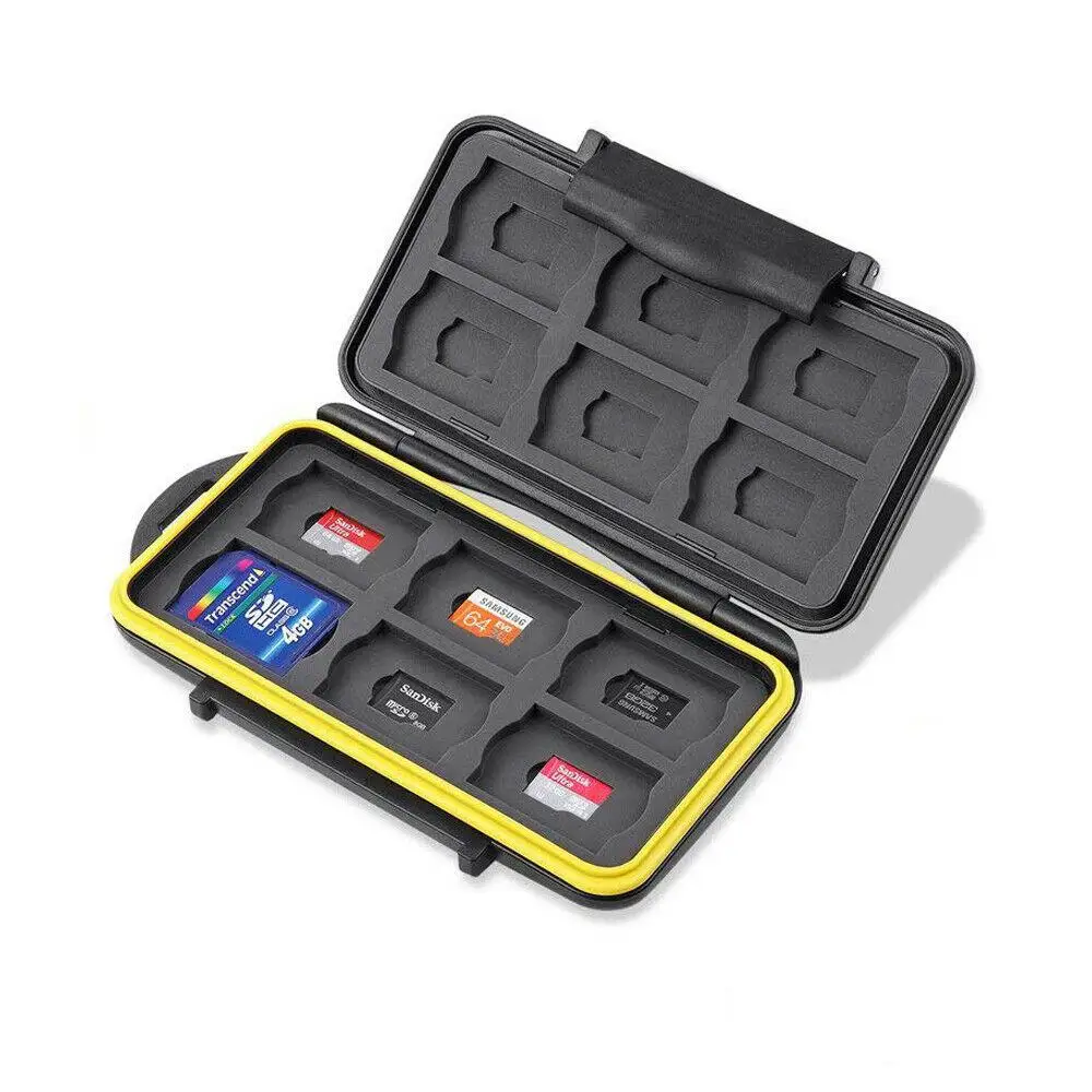 BEESCLOVER Водонепроницаемый флэш-накопитель для 12 SD + Micro TF-карт чехол держателя карты