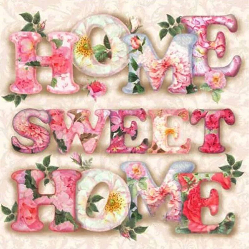 MIAODU 5D DIY Diamond Painting Full Diamond Embroidery Home Sweet Home Sale Rhinestone Mosaic Flower Crafts Home Decor Gift
