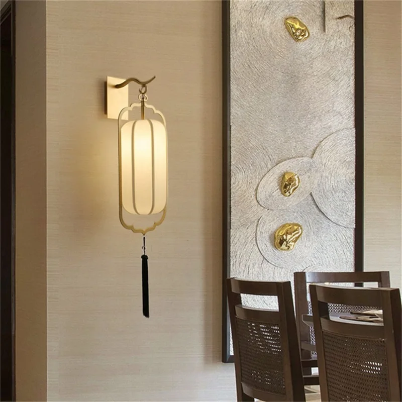 OUFULA домашний настенный светильник бра светодиодный из ткани современный для