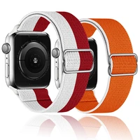 scrunchie strap for apple watch band 40mm 44mm 38mm 42mm adjustable elastic nylon solo loop bracelet iwatch series 7 3 4 5 6 se
