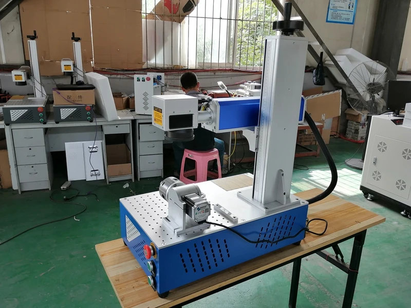 Raycus 30W 20W 150x150mm rotary axis included fiber laser marking machine for metal materials phone case plastic all | Инструменты