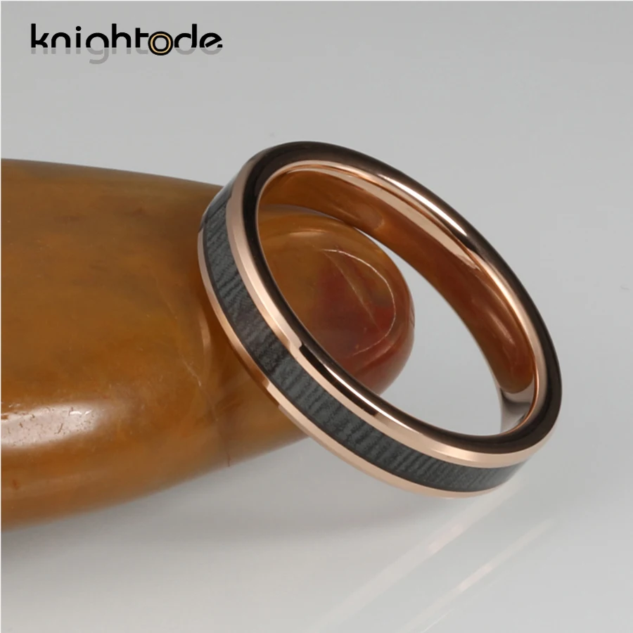 4 мм розовое Вольфрам кольцо из карбида черный натуральный деревянный декор для