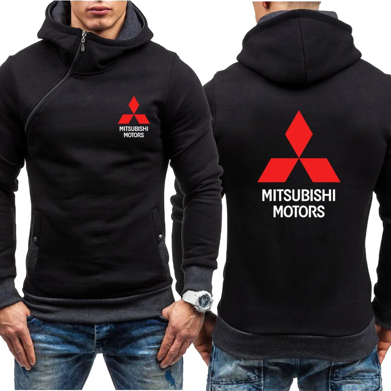 Толстовки с капюшоном и Для мужчин Mitsubishi автомобильные брелки с логотипом печати Повседневное в стиле «хип-хоп» Толстовка Harajuku теплые флисовые толстовки с капюшоном мужская молния куртка - Цвет: 802