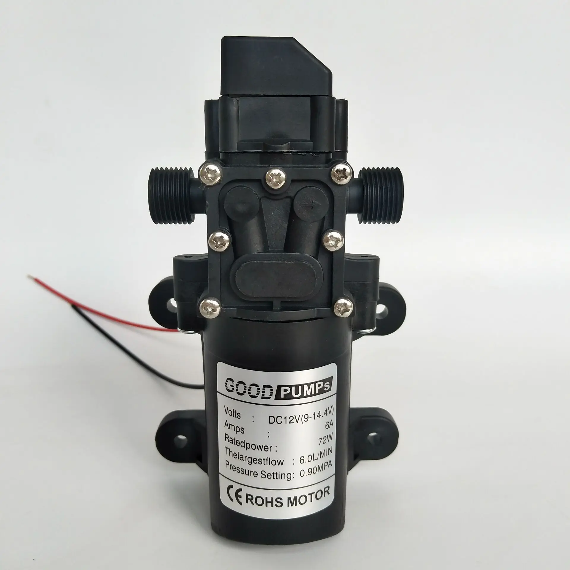 

DC 12V 130PSI 6L/Min Water High Pressure Diaphragm Self Priming Pump 72W
