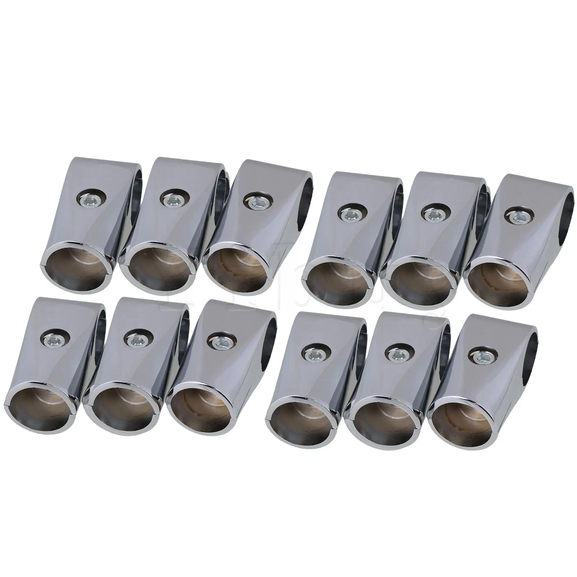 

12pcs 3.2cm ID 2 Way Pipe Fitting Connector for Racks and Shelves Silver