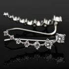 Серьги-кольца с кристаллами женские, гипоаллергенные украшения для пирсинга хрящевых тканей с фианитом, 7 кристаллов