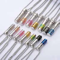 fashion stainless steel cylinder memorial screw opens urn pendant necklace cremation jewelry for ashes only love