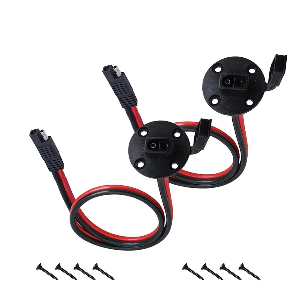 

2PCS SAE Power Socket Sidewall Port Connector Weatherproof 12AWG Cable with 8 Screws Plug for Motorcycle Solar Generator