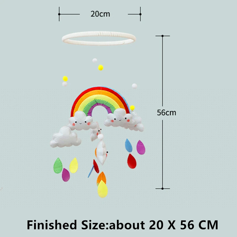 Милые облака Радуга иглы валяния Комплект Детская кровать колокольчик орнамент