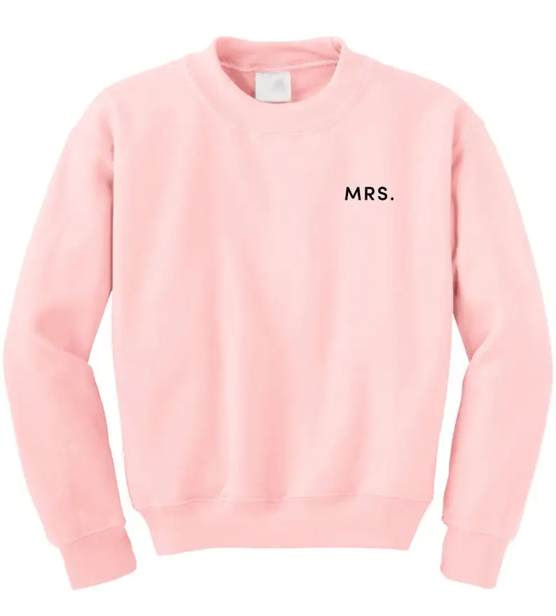 pink t black MRS Кружки мистер и миссис просто женатый свитер помолвка анонс медовый месяц рубашка туристическая невеста, чтобы быть женихом соответствующие Топы Свадебный медовый месяц - Цвет: pink t black MRS