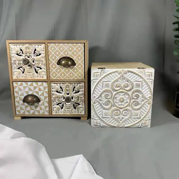 

Moroccan Desktop Storage Literary and Creative Retro Nordic Style Small Apartment Storage Cabinet Storage Box