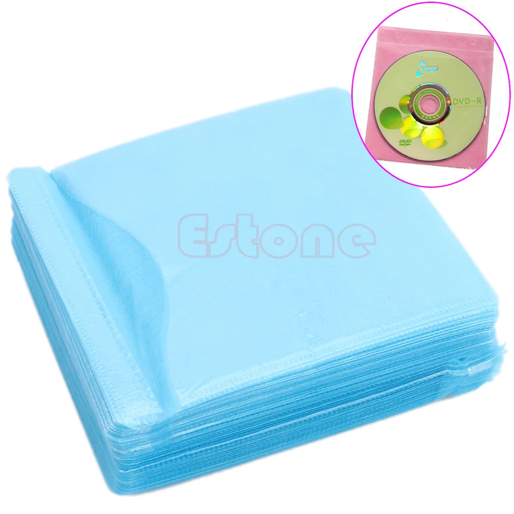 

Hot 100pcs CD DVD Disc Double Side Cover Storage Case PP Bag Sleeve Holder Pack