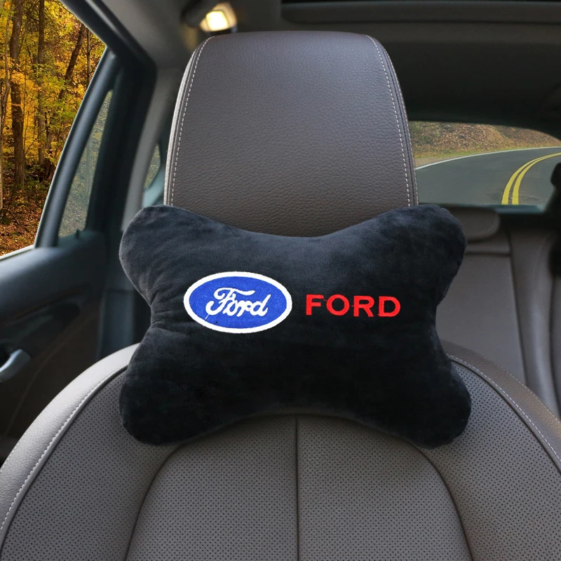Подушка для автомобиля 3D теплая подушка шеи хлопок фланель чехол подголовника Ford