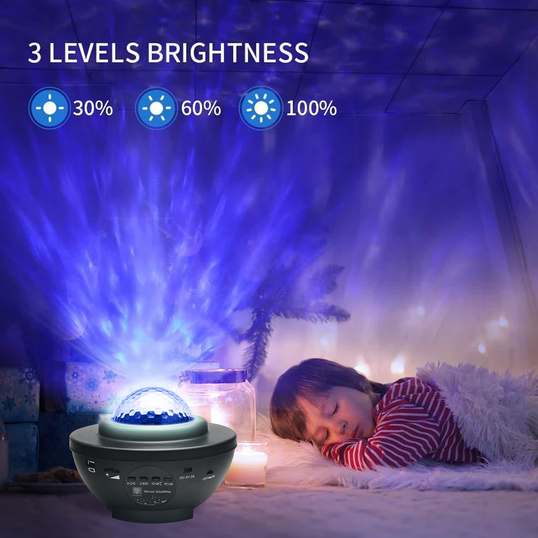 

LED Colorful Star Light Projector Rotating Ocean Wave Night Lights Bluetooth Music USB Nebula Lamp Starry Sky Galaxy Light Decor