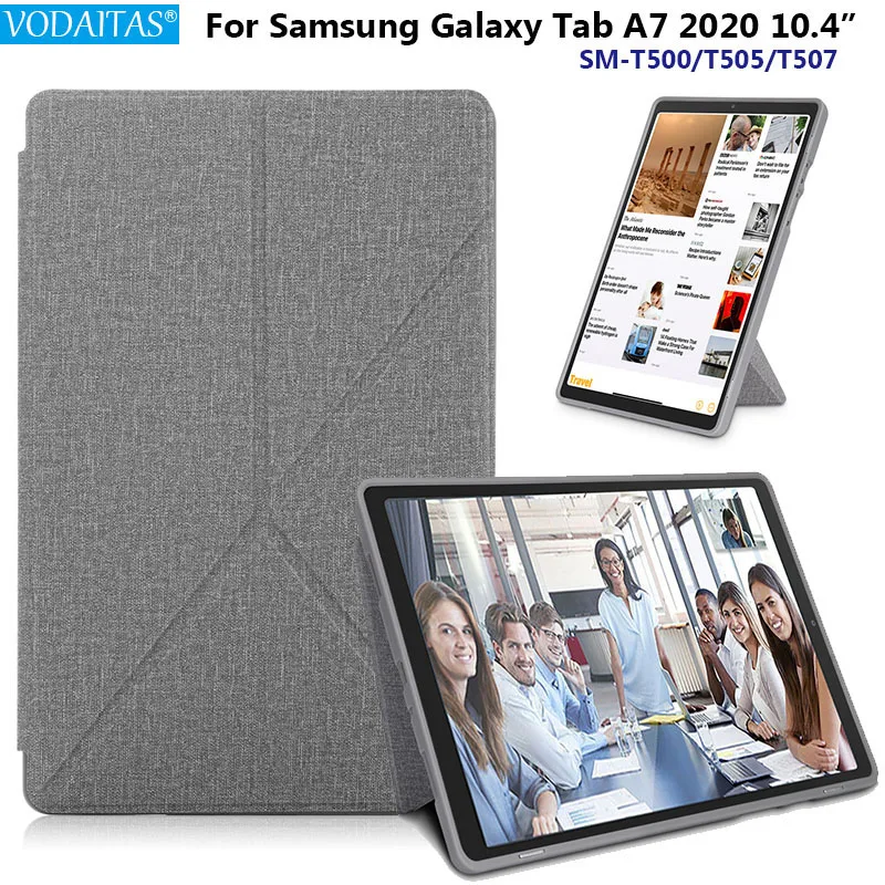 

Для планшета Samsung Galaxy Tab A7 2020 SM-T500 SM-T505 чехол из мягкой ткани, Магнитная подставка защитный чехол для планшета Tab A7 10,4 дюймов T500