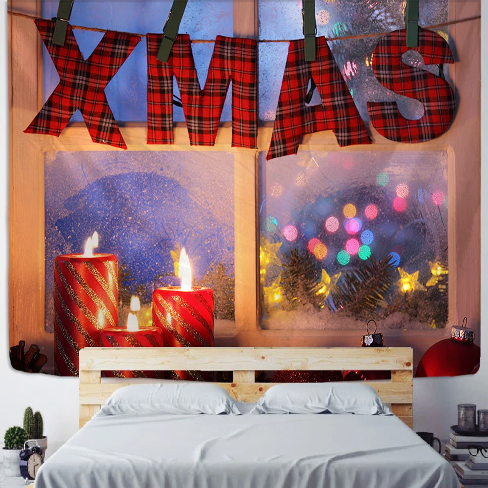 Рождественский настенный хиппи камин гобелен для домашнего декора
