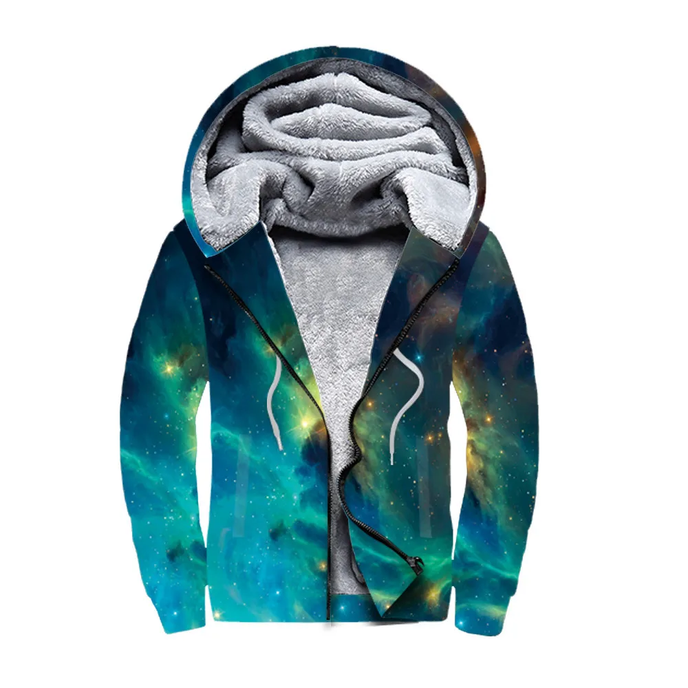 Напечатанная утолщенная и флисовая двухслойная молния шляпа охранная одежда