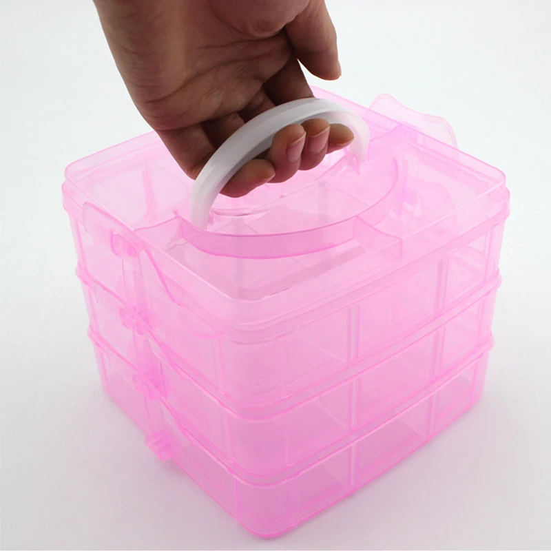 3 слойный контейнер для хранения практичный Регулируемый прозрачный пластиковый