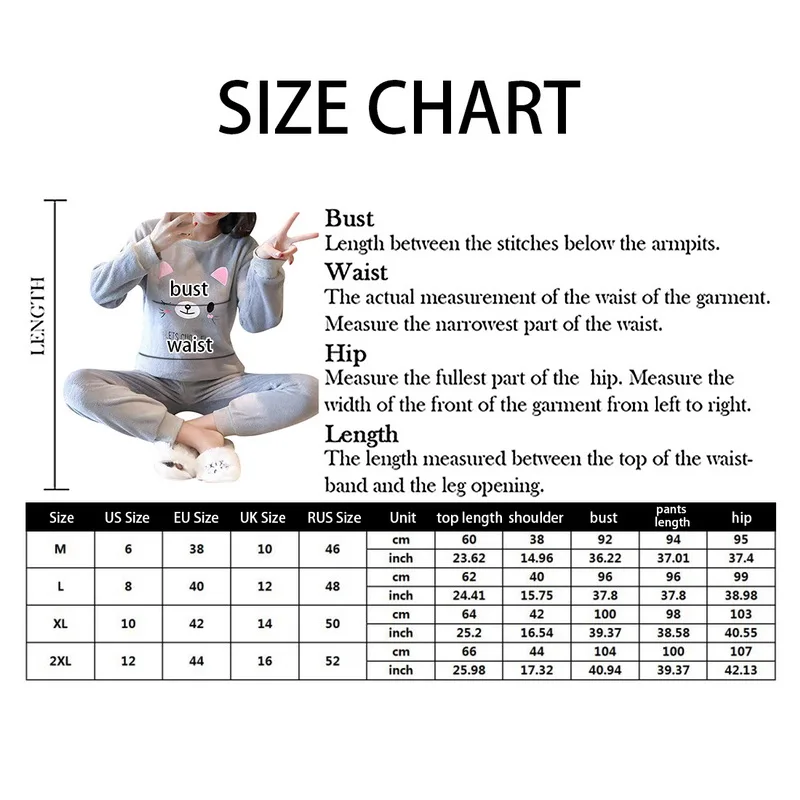 

Hot Sale Spring Winter Warm Flannel Women Pyjamas Sets Thick Coral Velvet Long Sleeve Cartoon Sleepwear Flannel Pajamas Set Girl